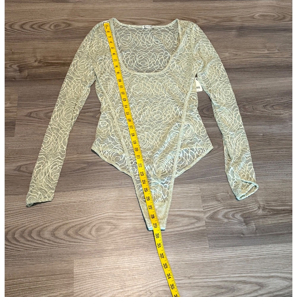 Intimately Free People In My Head Green Moss Lace Bodysuit Womens size Small NWT - Picture 3 of 11